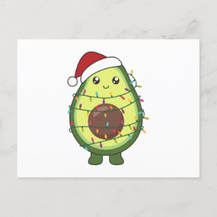 Carte Postale Avocado illuminations de Noël Drôle Avocados