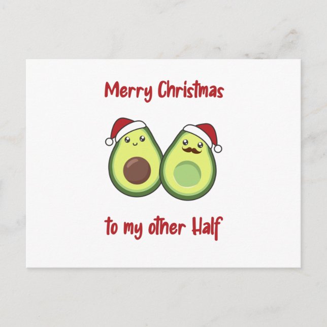 Carte Postale Avocado illuminations de Noël Drôle Avocados (Devant)