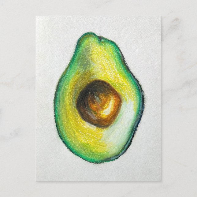 Carte Postale Avocado Oil Pastel Dessin d'oeuvres originales (Devant)