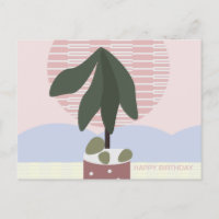Avocado Tree Blush Muet Anniversaire géométrique