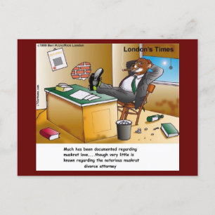 Carte Postale Avocat de divorce Rick London Muskrat Comic 