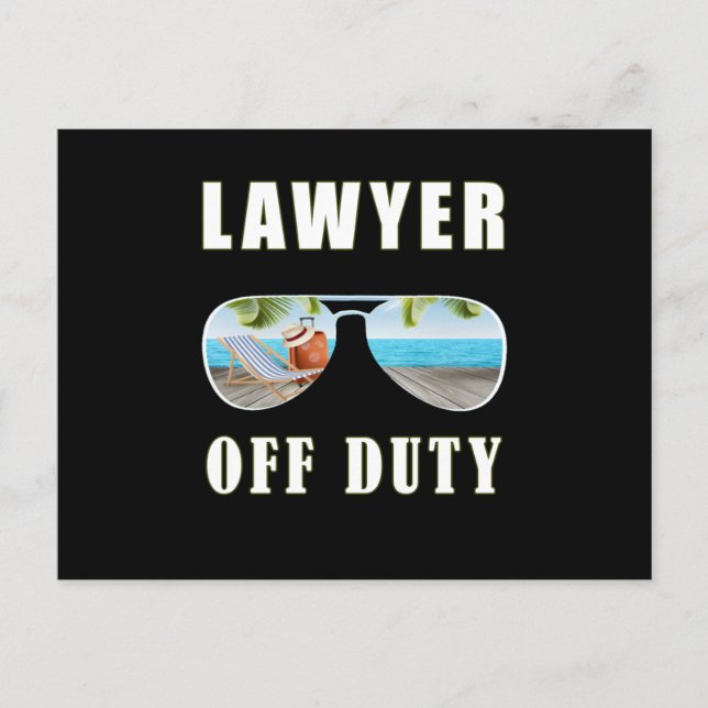 Carte Postale Avocat hors service lunettes de soleil vacances pa (Devant)