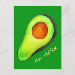 Carte Postale Avocat vert addict art mignon