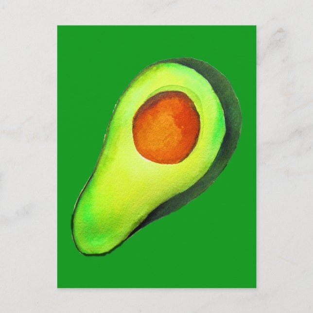 Carte Postale Avocat vert addict art mignon (Devant)