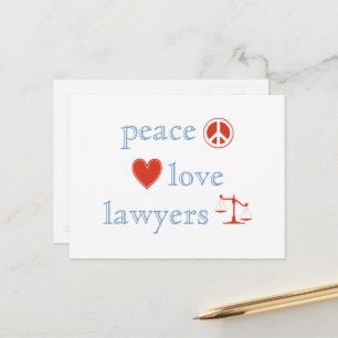 Carte Postale Avocats Peace Love