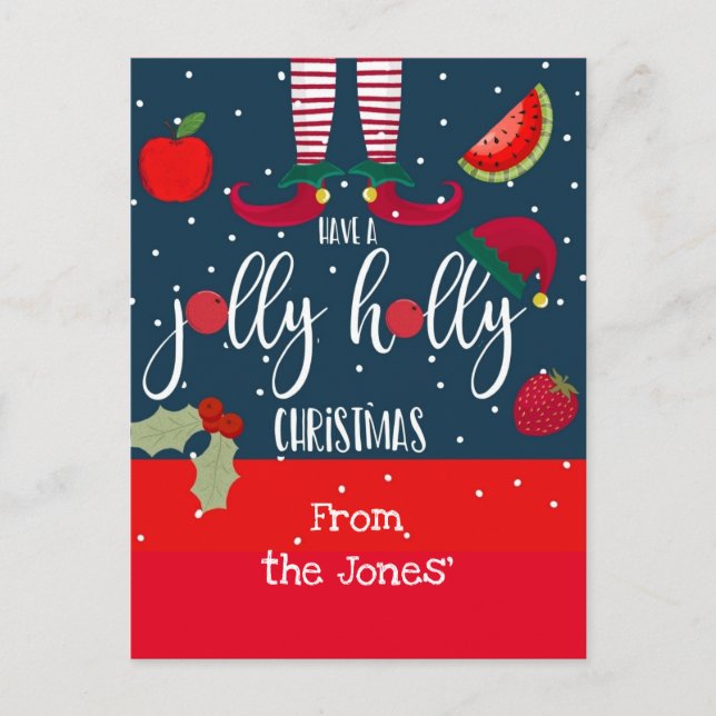 Carte Postale avoir des jambes elfes de Noël saintes (Devant)
