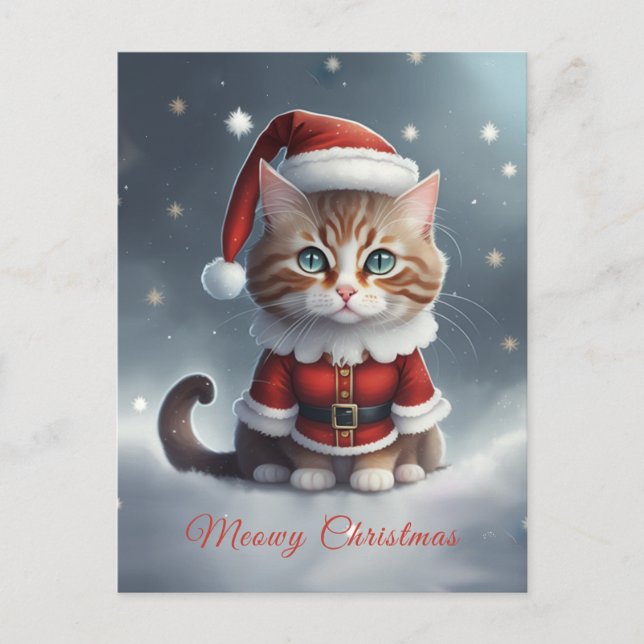 Carte Postale Avoir un Noël parfait ~ Meow ^-^ (Devant)
