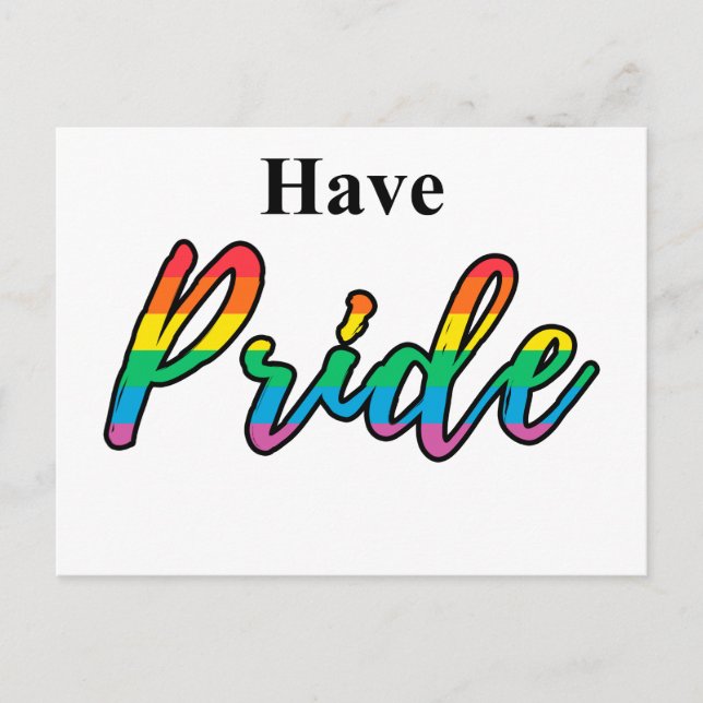 Carte Postale Avoir une soumission de fierté avec Gras Rainbow T (Devant)