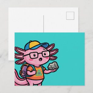 Carte Postale Axolotl nerd sarcastique je pose des questions sur