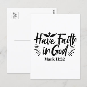 Carte Postale Ayez foi en Dieu Mark 11:22 Citation Inspirationne