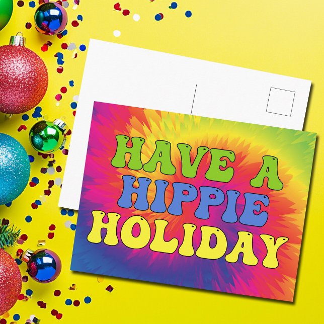 Carte Postale Ayez Hippie Holiday Tie Dye mignon les années 70 c (Créateur téléchargé)