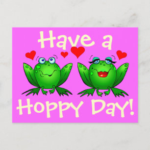 Carte Postale Ayez une bonne grenouille à caricature de jour Hop