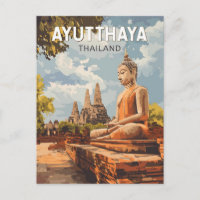 Ayutthaya Thaïlande Voyage Art Vintage