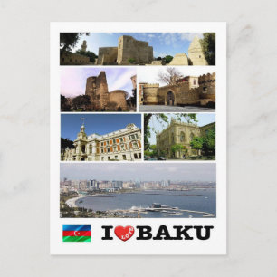Carte Postale Azerbaïdjan - Bakou - I Love -