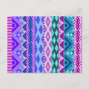 Carte Postale Aztèque rose et violet