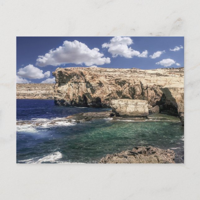 Carte Postale Azure Window Attraction Sur L'Île Gozo (Devant)