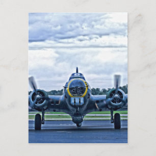Carte Postale B17 Avion Vintage volant