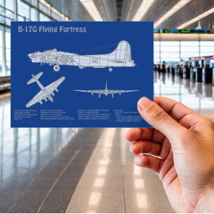 Carte Postale B-17 Forteresse Volante - Plan de plan d'avion ABD