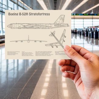 Carte Postale B-52 Stratoforteresse - Plan directeur de l'avion 