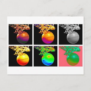 Carte Postale B-Ball Basketball Hoops Pop Art