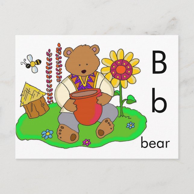 Carte Postale B est pour Ours (Devant)