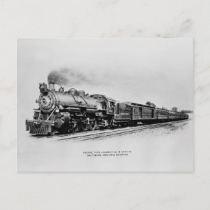 Carte Postale B&O Locomotive en service