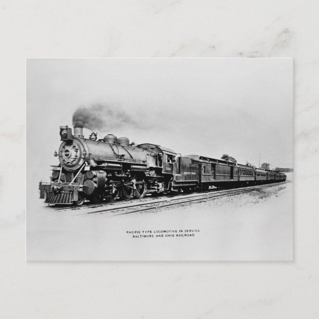 Carte Postale B&O Locomotive en service (Devant)
