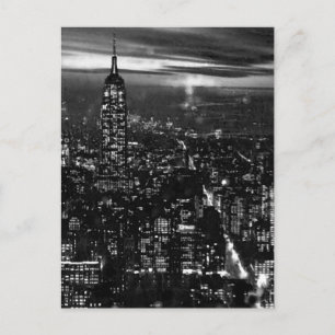 Carte Postale B&W New York City la nuit