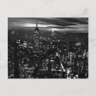 Carte Postale B&W New York City la nuit