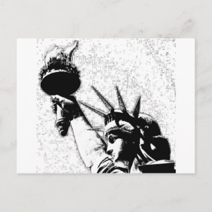 Carte Postale B&W Statue de la Liberté