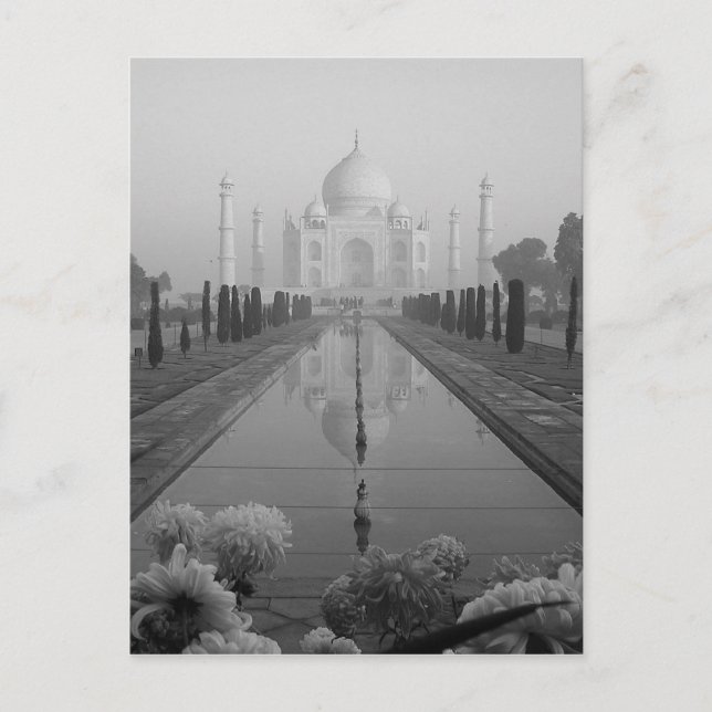 Carte Postale B&W Taj Mahal (Devant)