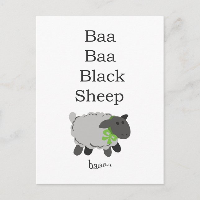 Carte Postale Baa Baa Black Sheep (Devant)