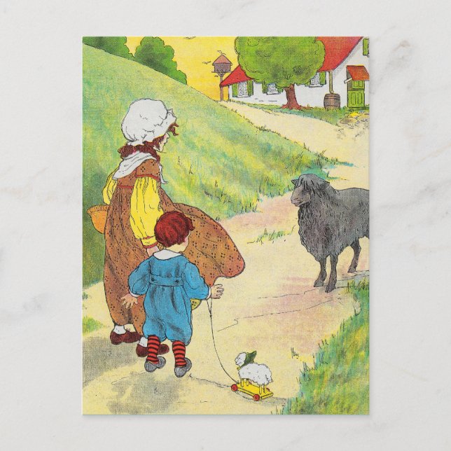 Carte Postale Baa, Baa, mouton noir, Avez-vous de la laine ? (Devant)