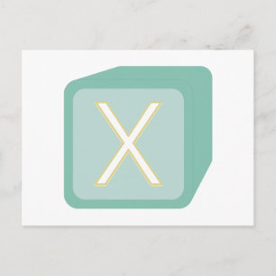 Carte Postale Baby Blocks Initiales en bois