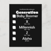 Baby Boomer, X, Y, Millénium, Z, Al