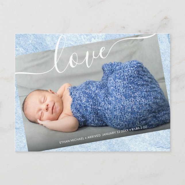Carte Postale Baby Boy Nouveau-né Photo Faire-part de naissance  (Devant)