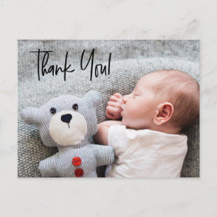 Carte Postale Baby Boy Photo baby shower merci Manutention