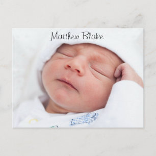 Carte Postale Baby Boy Photo Faire-part de naissance Statistique