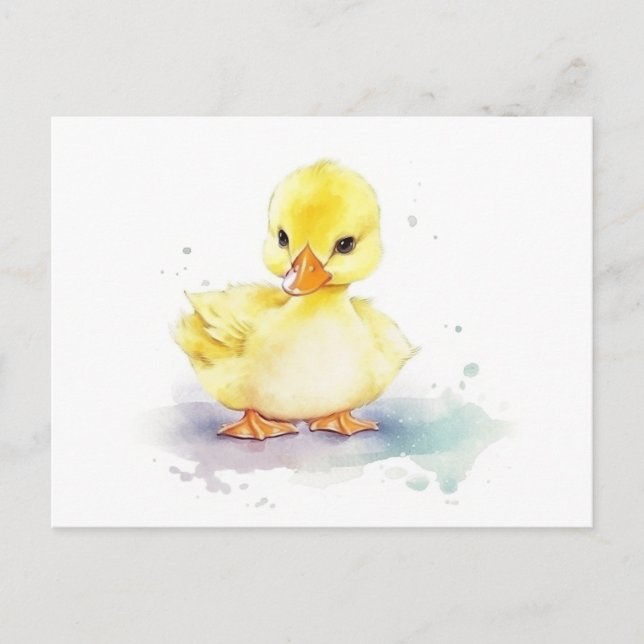 Carte postale Baby Duck 2 Watercolor (Devant)