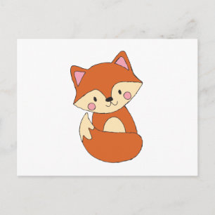 Carte Postale Baby Fox Dessin mignon Fox Art Baby Fox Design