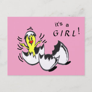 Carte postale Baby GIRL Chick Cartoon