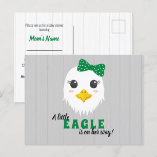 Carte Postale Baby Girl Eagle Green Baby shower Invitation