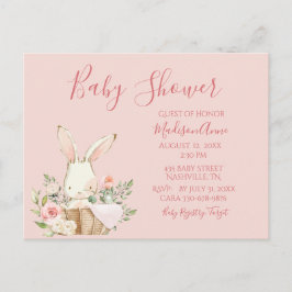 Carte Postale Baby Girl Pink Script mignonne Elegant Baby Invita