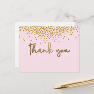 Carte Postale Baby Girl premier anniversaire Photo or confetti r