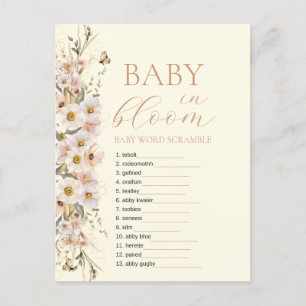 Carte Postale Baby In Bloom Boho Neutral Baby shower Jeu