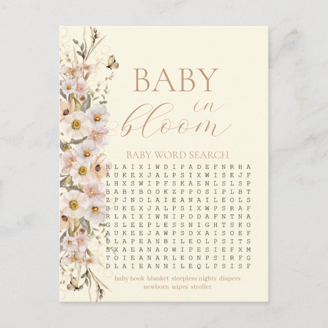 Carte Postale Baby In Bloom Boho Neutral Baby shower Jeu (Devant)