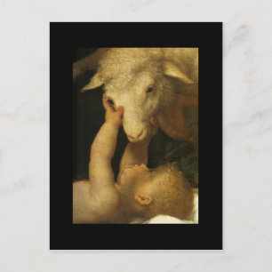 Carte Postale Baby Jesus Touches Lamb