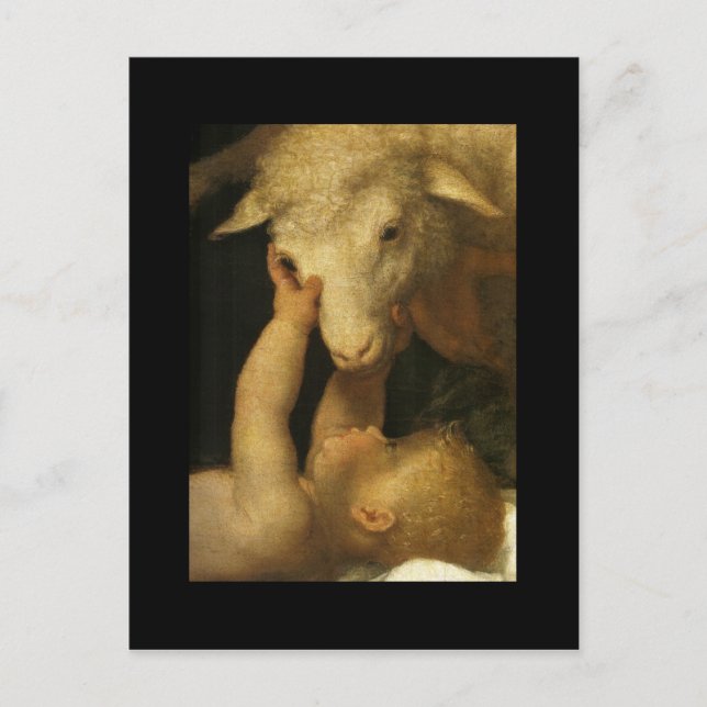 Carte Postale Baby Jesus Touches Lamb (Devant)