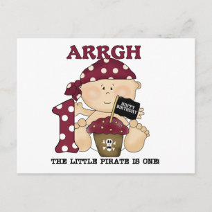 Carte Postale Baby Pirate 1er Anniversaire Tshirts et cadeaux