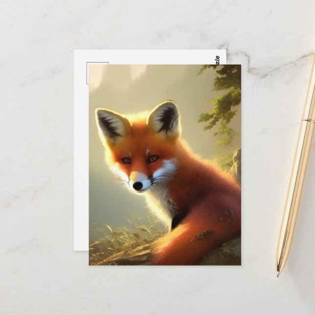 Carte Postale Baby Red Fox Wildlife Portrait (Devant/Arrière en situation)